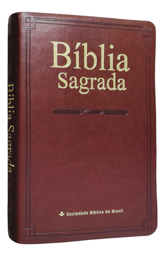 Bíblia Sagrada Nova Almeida Atualizada Capa Luxo Marrom Com Índice Lateral