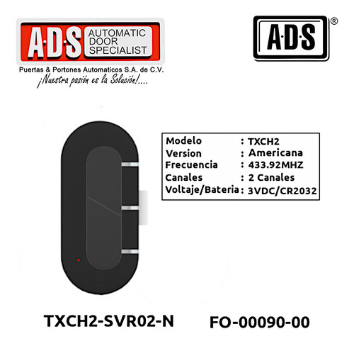 2 Control Remoto P/dc1000 Tecno1000 S1000 Dc1000evo 433.92mh