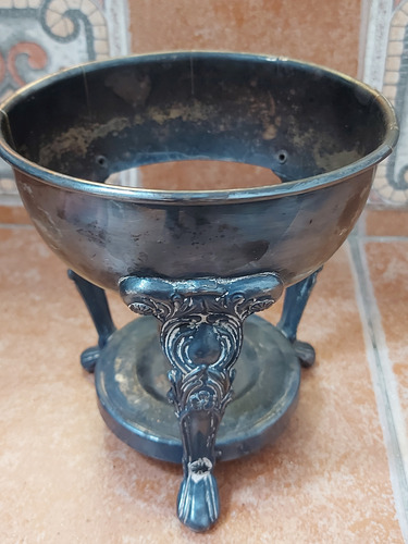 Antiguo Soporte O Base Para Botellas Baño De Plata Dañado (Usado)