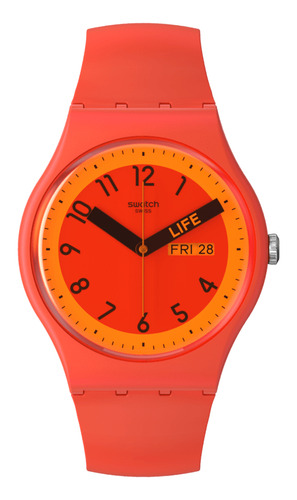 Reloj Swatch So29r705 Proudly Red Silicona