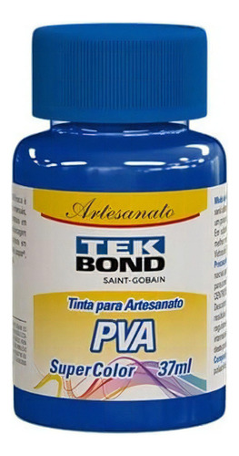 Tinta Pva Para Arte E Artesanato Tekbond Super Color 37ml Cor Azul Royal