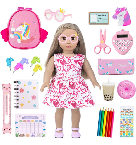 Bddoll Doll Ropa Y Accesorios Útiles Escolares Playset Para 