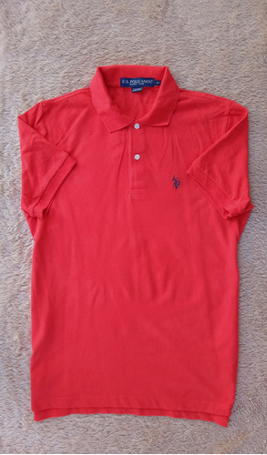 Playera Uspa Polo Talla S De Caballero Color Rojo