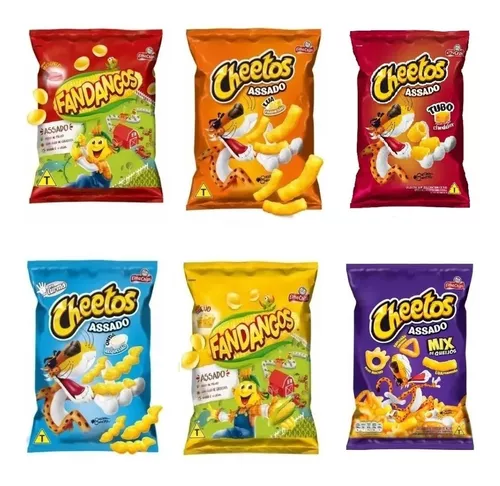 Cheetos, cebolitos, fandangos sortido kit com 10