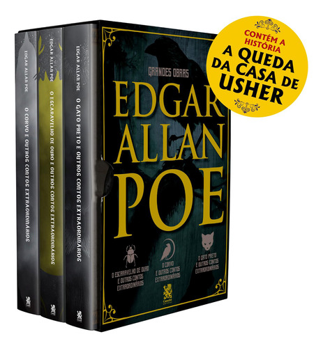 Box Grandes Obras Edgar Allan Poe - Camelot Editora - Com A Queda Da Casa Usher, O Corvo