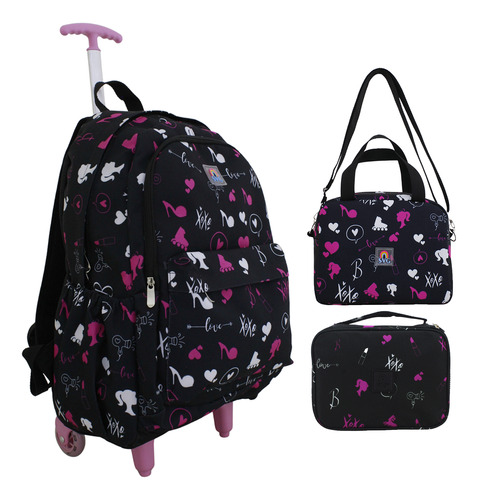 Mochila Rodinha Notebook Feminina Escolar Juvenil Mh3173