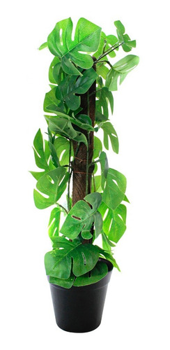 Macetero Decorativo Con Planta Artificial Monstera Leaf