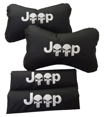 Combo Almohadas Apoya Cabeza Y Bandanas Jeep 