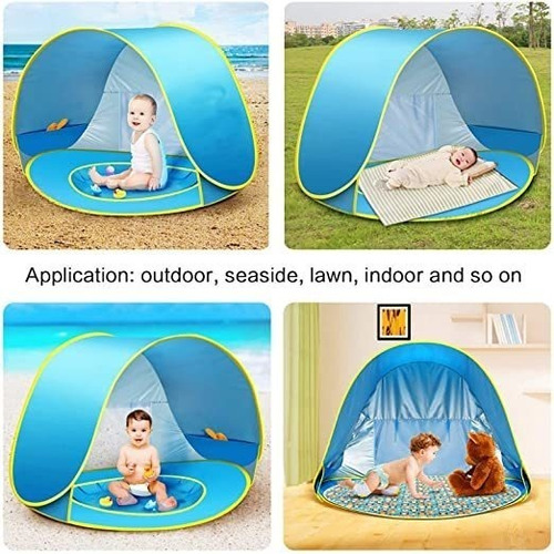 Imagen 7 de 8 de Carpa De Playa Para Bebés Toldo Portátil De Protección Uv P