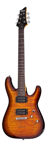 Guitarra eléctrica Schecter C-6 Plus de tilo vintage sunburst con diapasón de palo de rosa