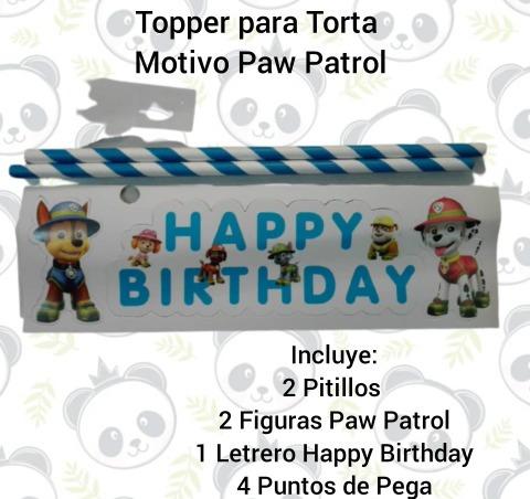 Topper Para Decoración Torta Cumpleaños Paw Patrol Toppers