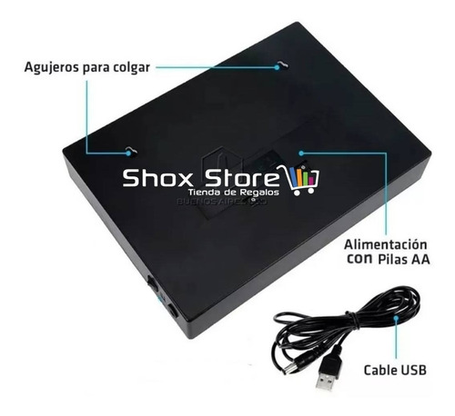 Imagen 4 de 9 de Mini Cartel Luminoso Letras Box Cine Led Usb Pilas 10x15 Cm