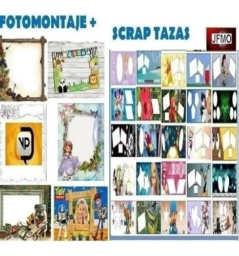 Kit Kits Fotomontajes Sublimacion Scrap Tazas S Cdr Eps Ai