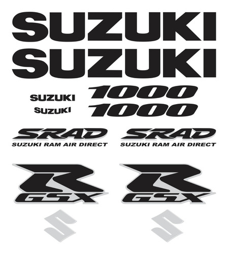 Adesivo Laminado Moto Suzuki Gsxr Srad1000 Diversas Cores Cor Preto