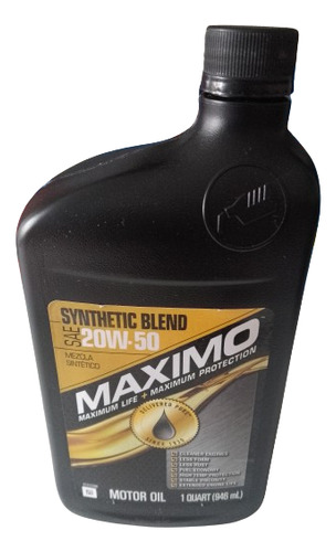 Aceite Semi Sintético Sae. 20w50 Maximo Usa.