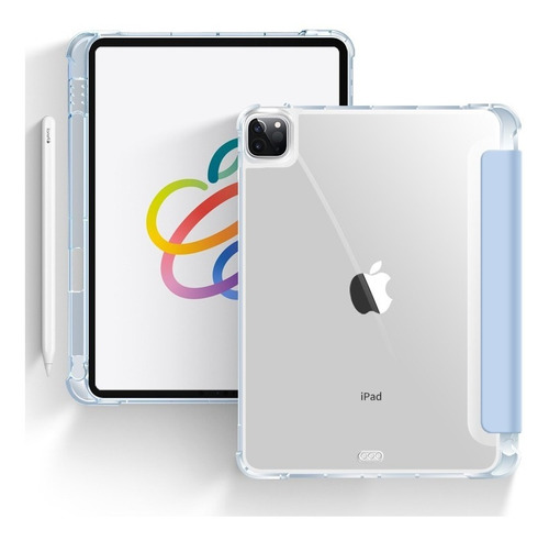 Case Funda Ipadpro 12.9 Antishock Transparente Pavonada Duro