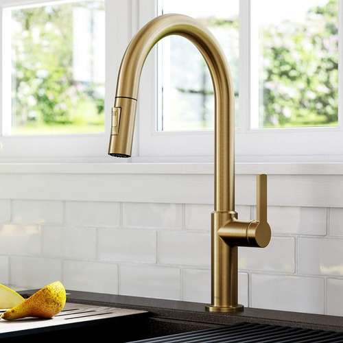 Imagen 7 de 7 de Grifo De Cocina Desplegable Color Oro