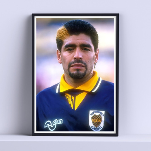 Cuadro Diego Maradona Boca Jrs 30x40cm Deco Listo P Colgar