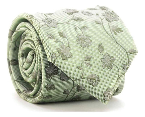 Corbata Hombre Seda Floral Prada Mx 600023 Color Verde Diseño De La Tela Liso Largo 148 Cm