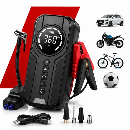 Mini Compressor De Ar Portátil 150 PSI Com Auxiliar De Partida 15...