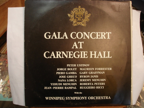 Gala Concert Ar Carnegie Hall 2 Discos Lp Vinilo Winnipeg   