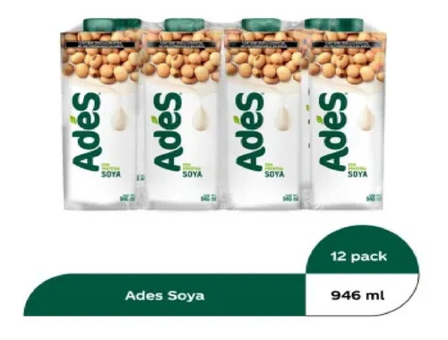 Bebida De Soya Ades 12 Pzas De 946 Ml Msi