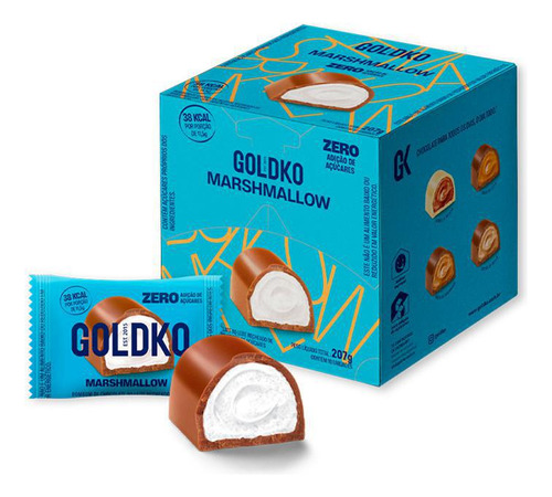 Caixa De Bombom Marshmallow Zero 18 Unidades Goldko