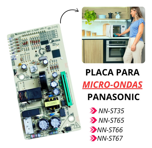Placa De Microondas Panasonic Com Display Nn-st65 127v~220v