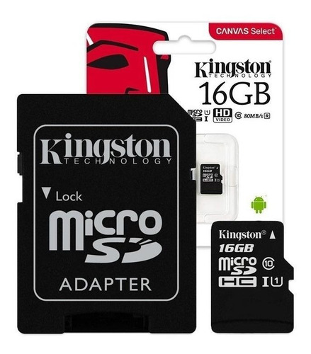 Cartão De Memória Kingston Sdc4 Com Adaptador Sd 16gb