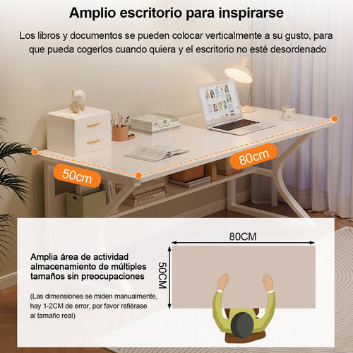 Secretária Escritório Estudo Para Computador Doméstico 80cm Blanco