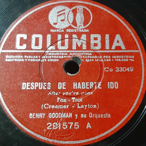 Pasta Benny Goodman Columbia 33049 Columbia C345