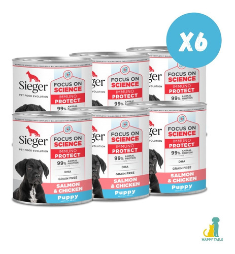 Sieger Cachorro Latas 6 X 340 Grs - Happy Tails