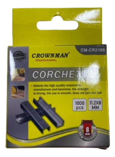 Set Pack 1.000 Grapas Corchetes 11.2x8mm Crownman