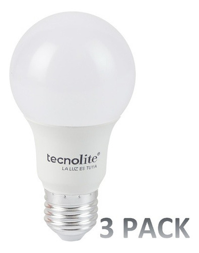 Paquete De 3 Focos Led, 8.5 W, Luz Suave Cálida, Base E27 Luz Cálida