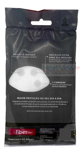 Imagem 2 de 4 de Filtro De Proteção Para Máscara Fiber Knit Sport Pro 30 Unid