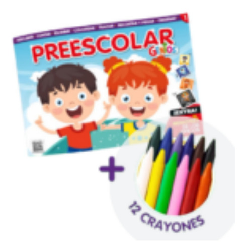 Revista Genios Preescolar 12 Crayones Cera 2024