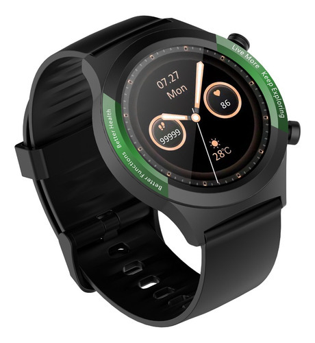 Reloj inteligente resistente al agua con notificaciones, 24 modos, funda Oraimo, color verde oscuro, correa, color negro
