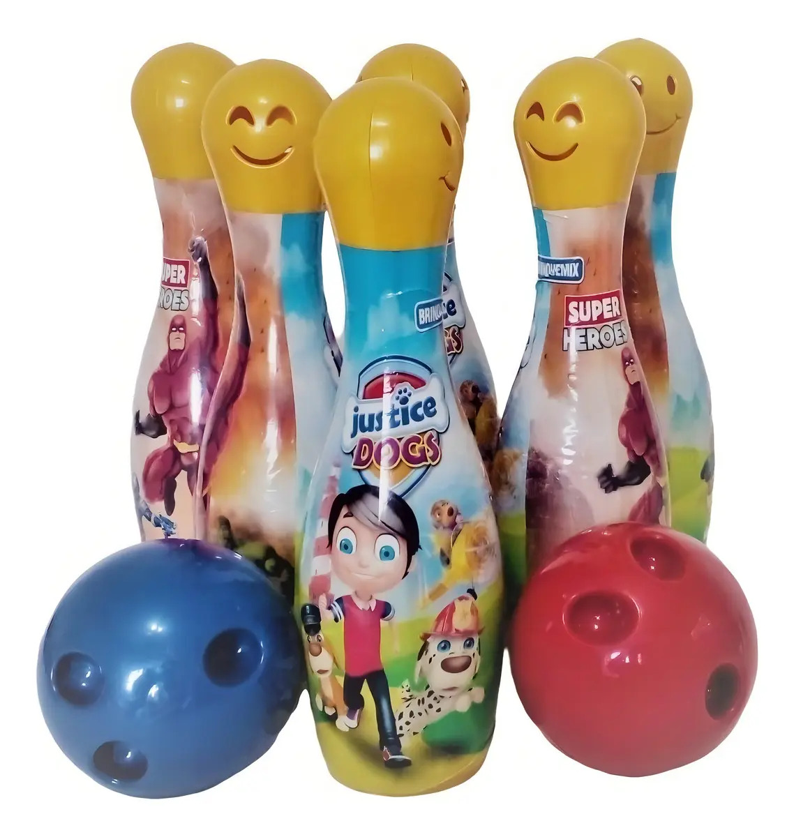 Jogo De Boliche Infantil Brinquedo Menino Menina 6 Pinos 2 Bolas Plástico