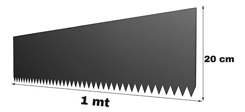 Segmento De Solo Modular Aço Durável 20cm X 1mt Preto 6 Pç