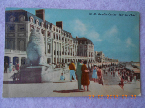 Mar Del Palta Postal Rambla Casino Del Año 1956 Circulada