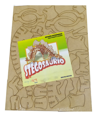 Imagen 4 de 5 de Maqueta 3d Dinosaurio Stegosaurio Corte Laser Madera P Armar