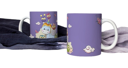 Taza Blanca Sublimada 11 Oz Unicornio F120 Blanco