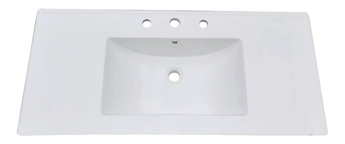 Bacha Encastre Maral Loza 100x46 Cm 3 Agujeros Vanitory Baño Color Blanco