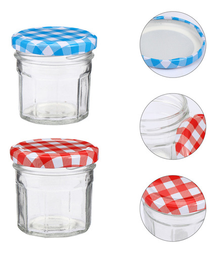 12 Tarros De Vidrio Para Mermelada Y Miel Con Tapa, 100 Ml