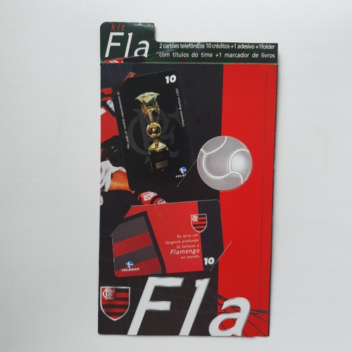 Cartão Telefônico Futebol Kit Flamengo Com Folder 1
