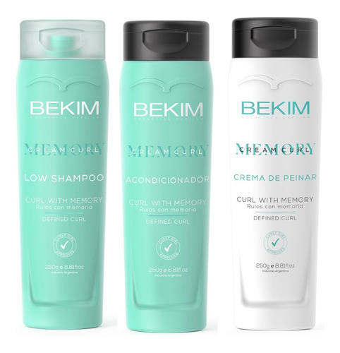 Kit Bekim Memory Curly Shampoo + Acond + Crema De Peinar