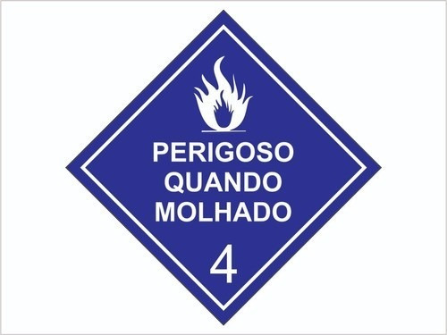 Imagem 1 de 4 de Adesivo Transporte De Risco Perigoso Quando Molhado