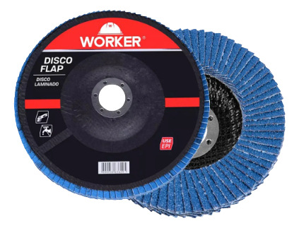 Flap Disc 4.1/2 G060 Reto Zirconado C/10 Peças Worker