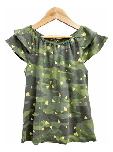 Remera Camuflada Corazones Nena Importada - Olivetta