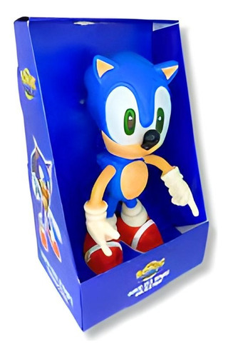 Boneco Sonic Articulado 25cm Vinil Brinquedo Caixa